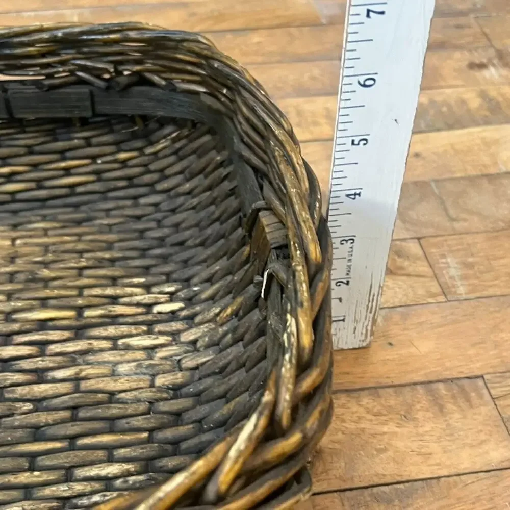 Vintage Chinese Hand Woven Willow Large Basket Rectangle 15